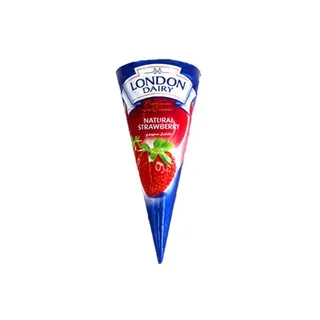 London Dairy Strawberry Cone Ice Cream 140ml