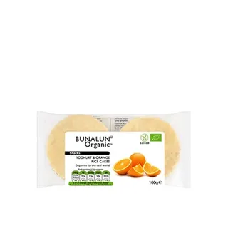 Bunalun Organic Snacks Yoghurt & Orange Rice Cakes 100g