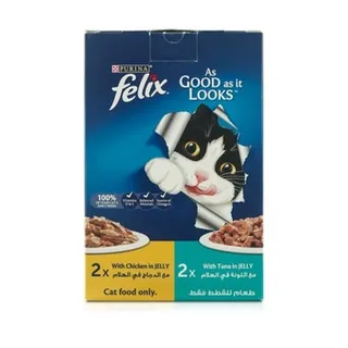 فيليكس كما يبدو طعام قطط دجاج وتونة 4X85g