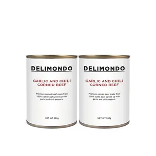 Delimondo Garlic & Chilli Corned Beef 2X260g