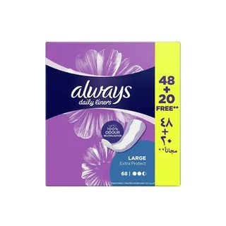 Always Daily Liners Extra Protect Pantyliners Large 68 Count