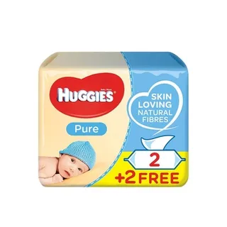 Huggies Baby Wipes Pure 56s (2+ 2 free)
