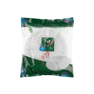 Al Bayader Plastic Plate White 3Compartment 26cm 25s pack
