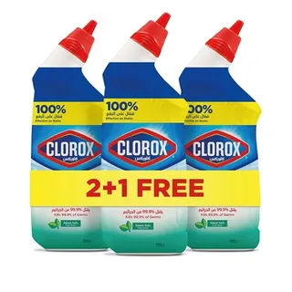 Clorox Toilet Cleaner Fresh Scent 2+1 Free 709ml Kills 99.9% of Germs and 100% Powers Through Stains