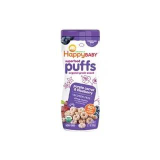 Happy Baby Organics Superfoods Puffs Purple Carrot and Blue Berry 60g
