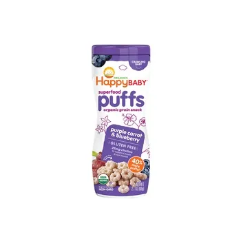 Happy Baby Organics Superfoods Puffs Purple Carrot and Blue Berry 60g