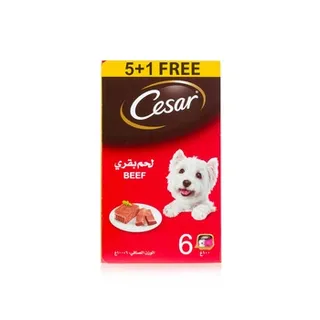 Cesar Beef Flavour Dog Wet Food 6 x 100g