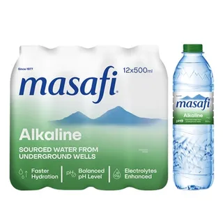 Masafi Alkaline Mineral Water 500ml Pack of 12