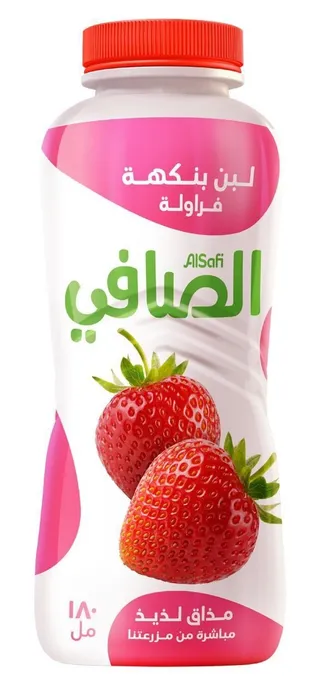 الصافي لبن بنكهة الفراولة، 180 مل
