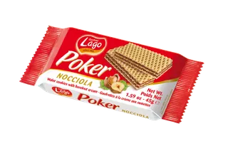 Lago Poker Hazelnut Wafers, 45g