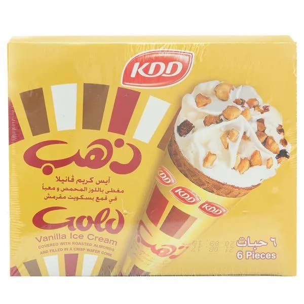 KDD Gold Ice Cream Cone, 6x124ml