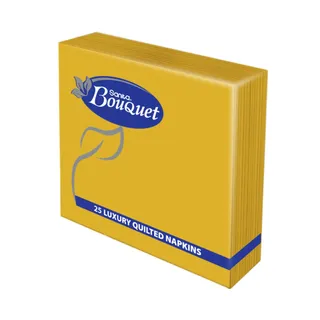 Sanita Bouquet Table Napkins - Yellow, 24x24cm, 25 Pieces