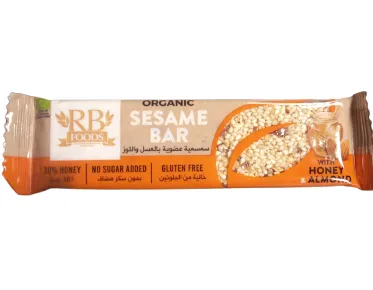 RB Foods Organic Sesame Bar w/ Honey & Almond Gf 30g