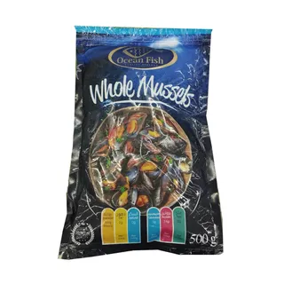 Ocean Fish Frozen Full Shell Mussels 500G