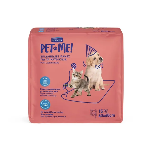 Septona Pet Me Flooring Pads 60x60cm, 15 Pieces