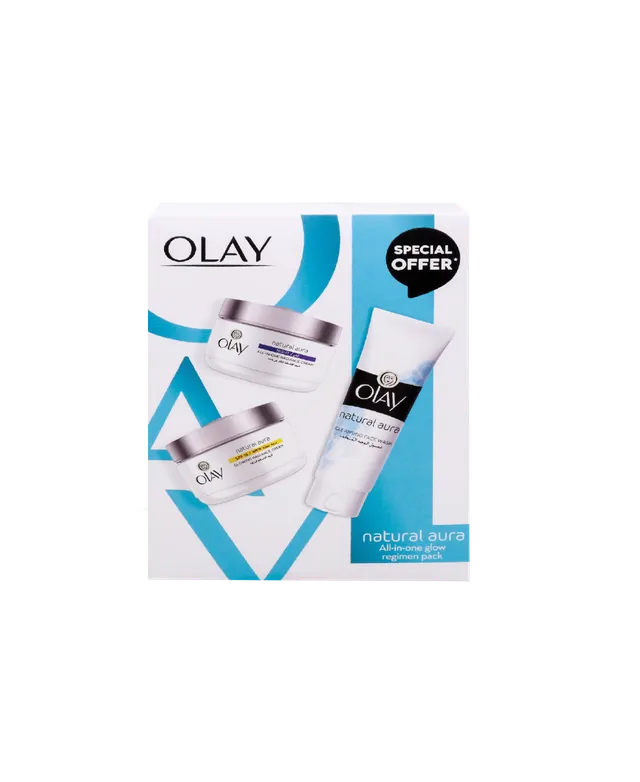 Olay Natural Aura Day Cream + Night Cream, 50g + FW 100ml