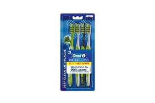 Oral-B Criss Cross Manual Toothbrush with Neem Extract Medium 4 Pack