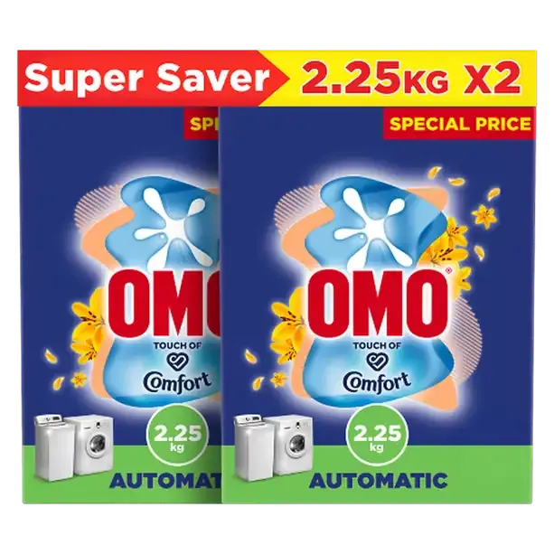 Omo Detergent Active Auto Comfort 2 x, 2.250kg