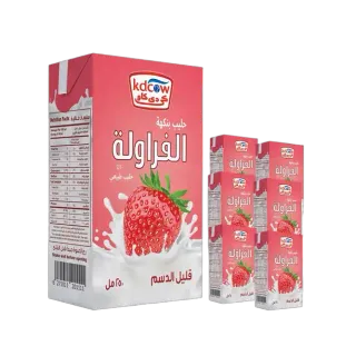 حليب البقر طويل الأجل بالفراولة 250 مل * 6 عبوات