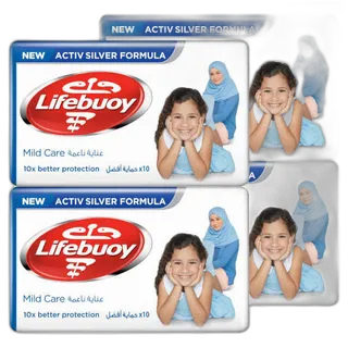 Lifebuoy Bath Soap Care White/Red 4 x, 160g Assorted