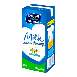 Almarai Added Vitamins UHT FF Milk, 200ml