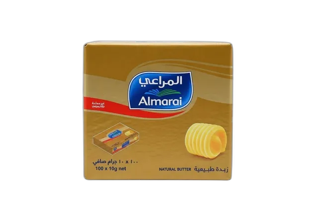 المراعي زبدة طبيعية غير مملحة 100 x 10 جم