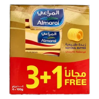 المراعي زبدة طبيعية غير مملحة 4 x 100 جم