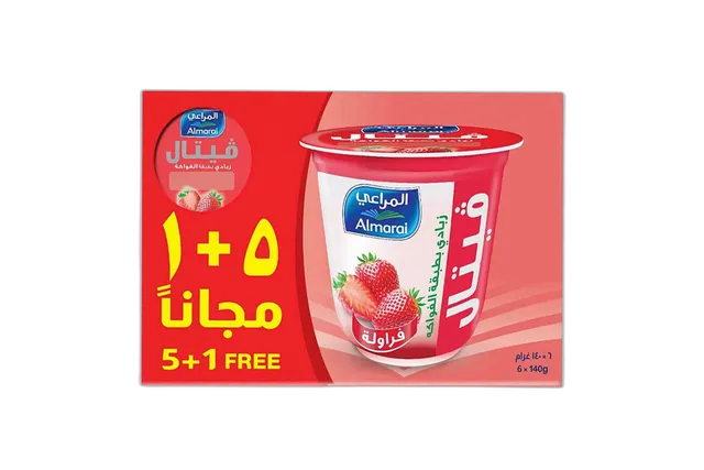 Almarai Vetal Lay Strawbery Yoghurt 6 x, 140g