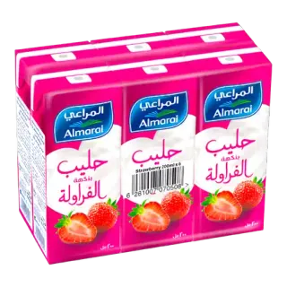 المراعي حليب فاخر بالفراولة 200 مل * 6 عبوات