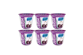 Almarai Vetal Layered Black Cherry Yoghurt 6 x, 140g