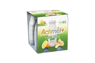 Actimel Drink Yoghurt Royal Lemon Ginger 4 x 93 ml