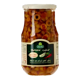 Halwani Sliced Green Olives with Chilli, 325g