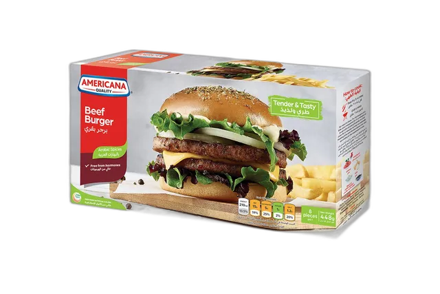 Americana 8 Pack Beef Burger, 448g