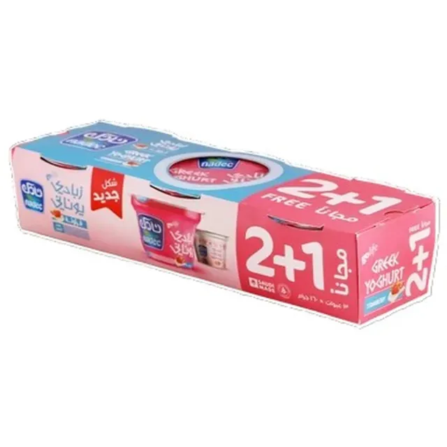 Nadec Yogurt Strawberry Greek, 160g Pro 3 Pack
