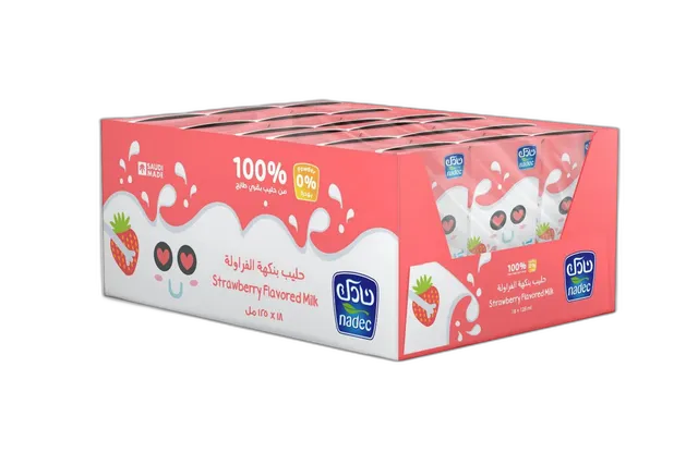 Nadec Strawberry Milk 18 x, 125ml