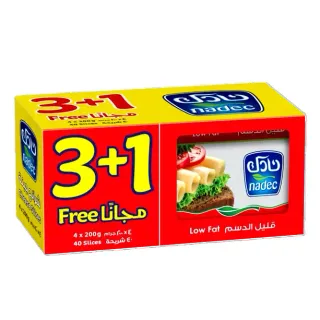 نادك شرائح جبن قليلة الدسم 4 x 200 جم
