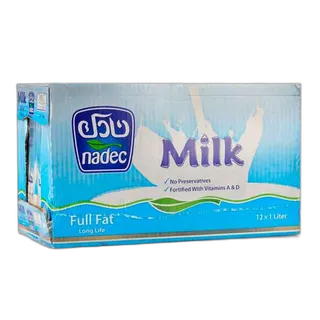 Nadec Full Fat UHT Milk, 1L*12 Pack