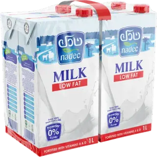 Nadec Low Fat UHT Milk, 1L*4 Pack