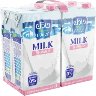 Nadec Long Life Skimmed Milk, 1L*4 Pack