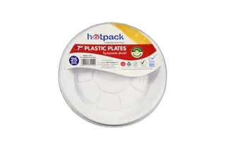 Hotpack Plastic Round Plate 7'' 25 Pack