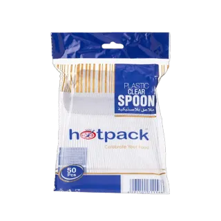 Hotpack Plastic Clear Spoon 50 Pack