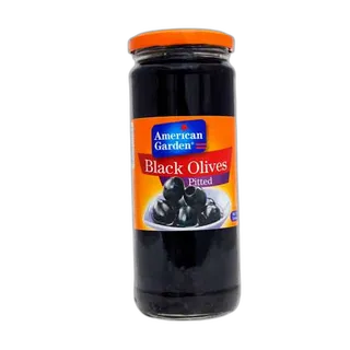 American Garden Black Pitted Olives, 212g