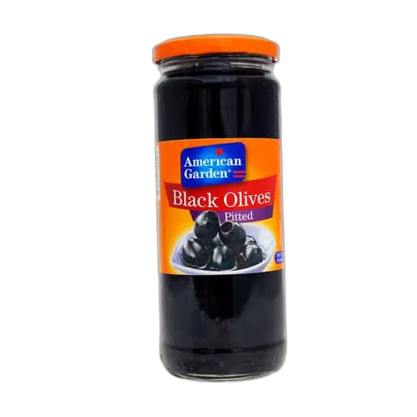 American Garden Black Pitted Olives, 212g