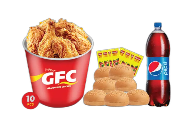 بروستد 10 قطع كومبو 6 خبز 8 كاتشب 1بيبسي 1.25م