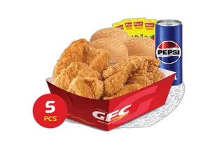 Broasted 5 pcs Combo WT 3bun 4 Ketchup 1pepsi, 330ml