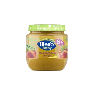 هيرو طعام أطفال بالخوخ والموز 130 جم