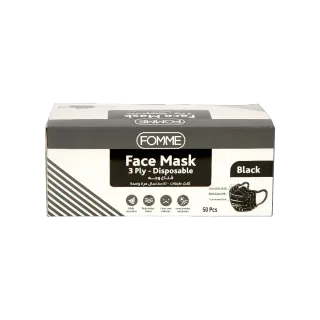 FM Disposable Black Face Mask 50 Pack