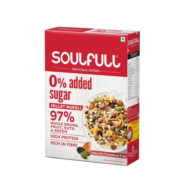 Tata Soulfull Millet Muesli Zero Added Sugar, 500g