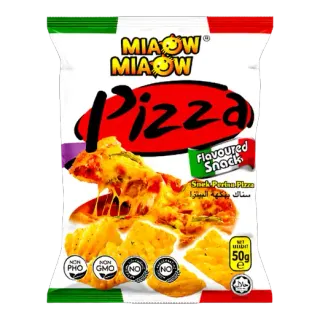 Miaow Pizza Flavoured Snacks, 50g