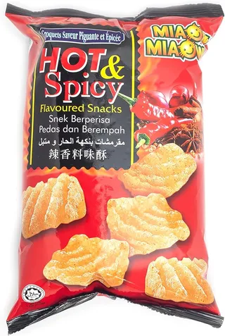 Miaow Hot and Spicy Flavoured Snacks, 50g